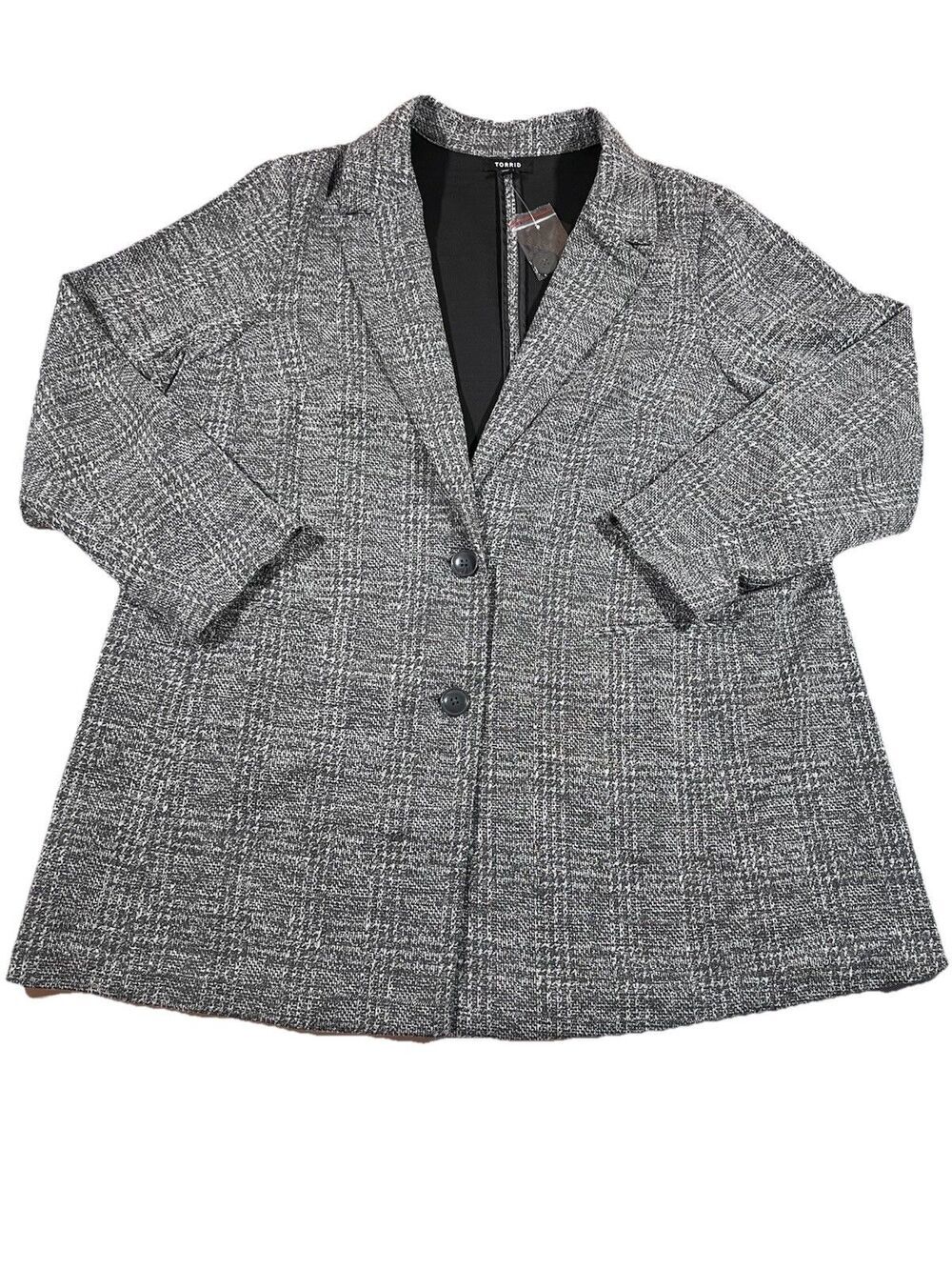 Torrid Gray Black Marled Knit Blazer Jacket Button Front Career Plus Size 3 NWT